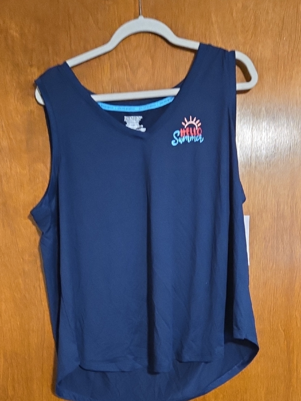 Navy Sleeveless Tank with 'Hello Summer' Sun Sleep Shirt